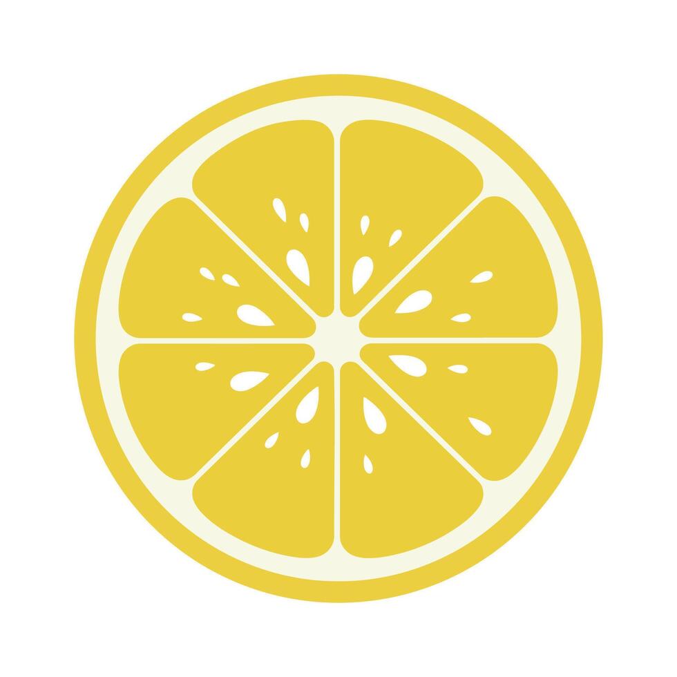 Bright Yellow Lemon Slice Isolated Illustration vector