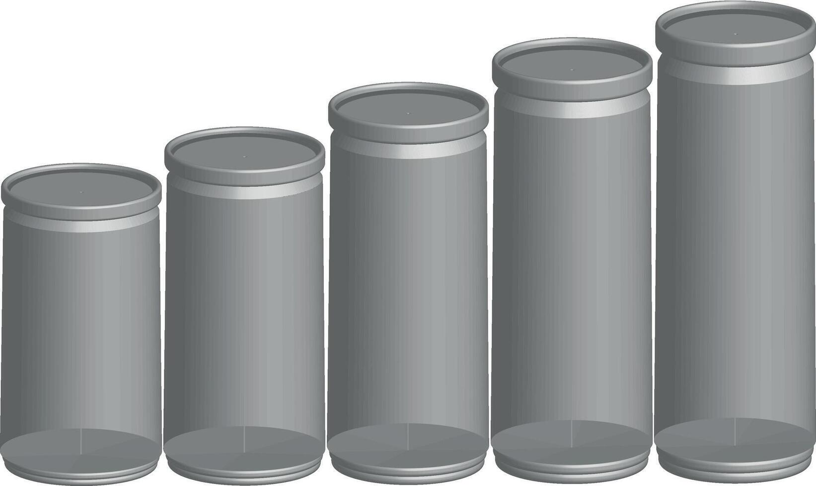 Template of a Set of Empty Cans for Label Design vector