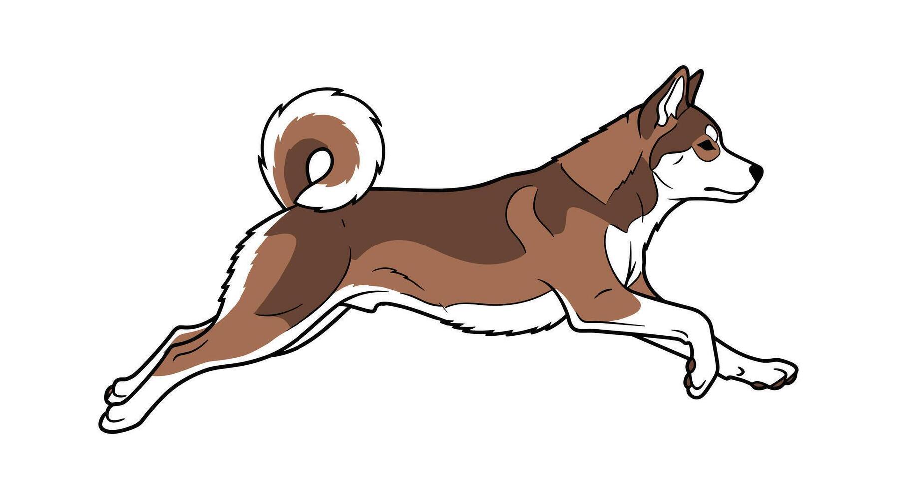 A cartoon dog running on a white background vector