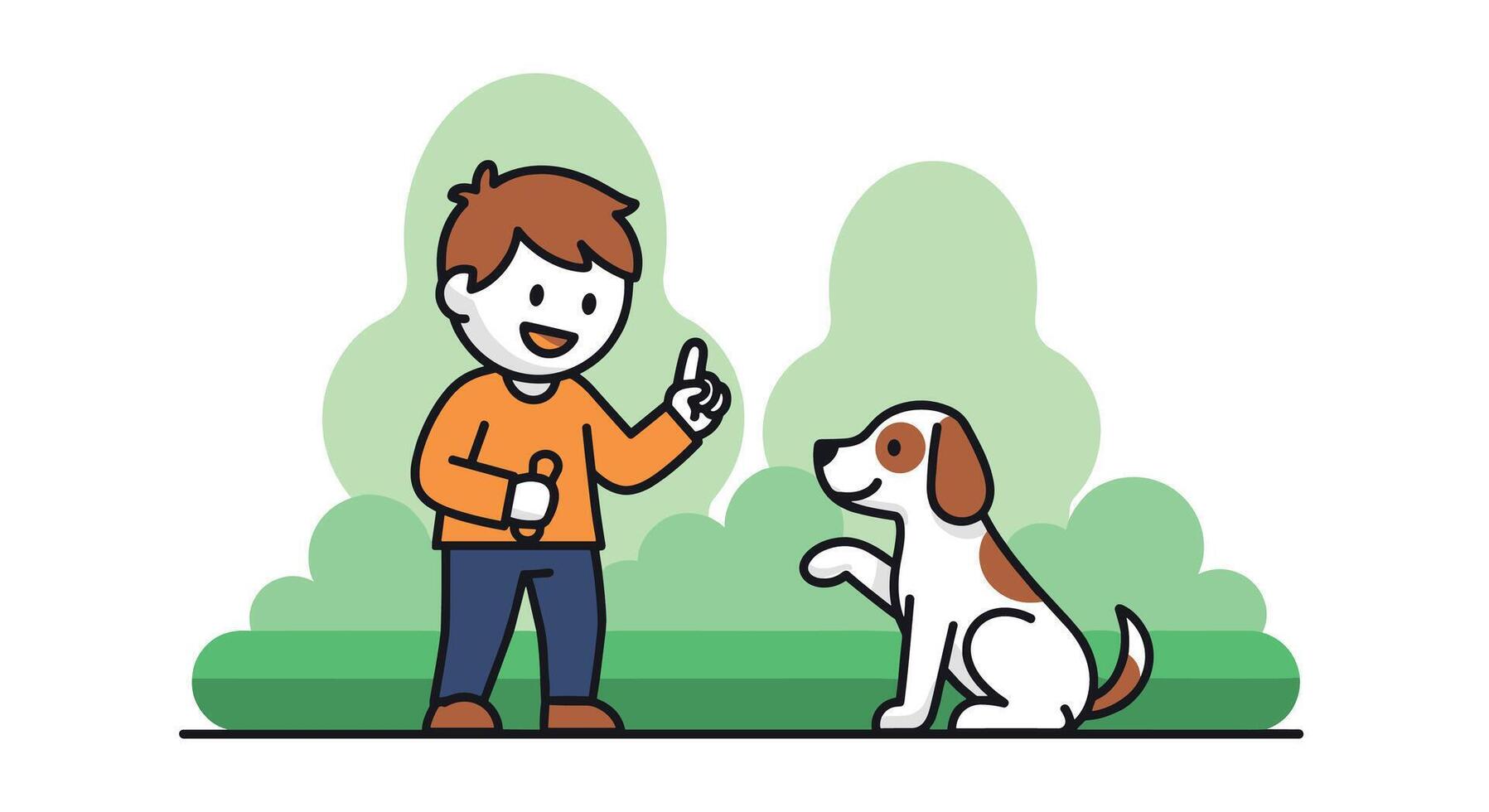 A man is talking to a dog vector