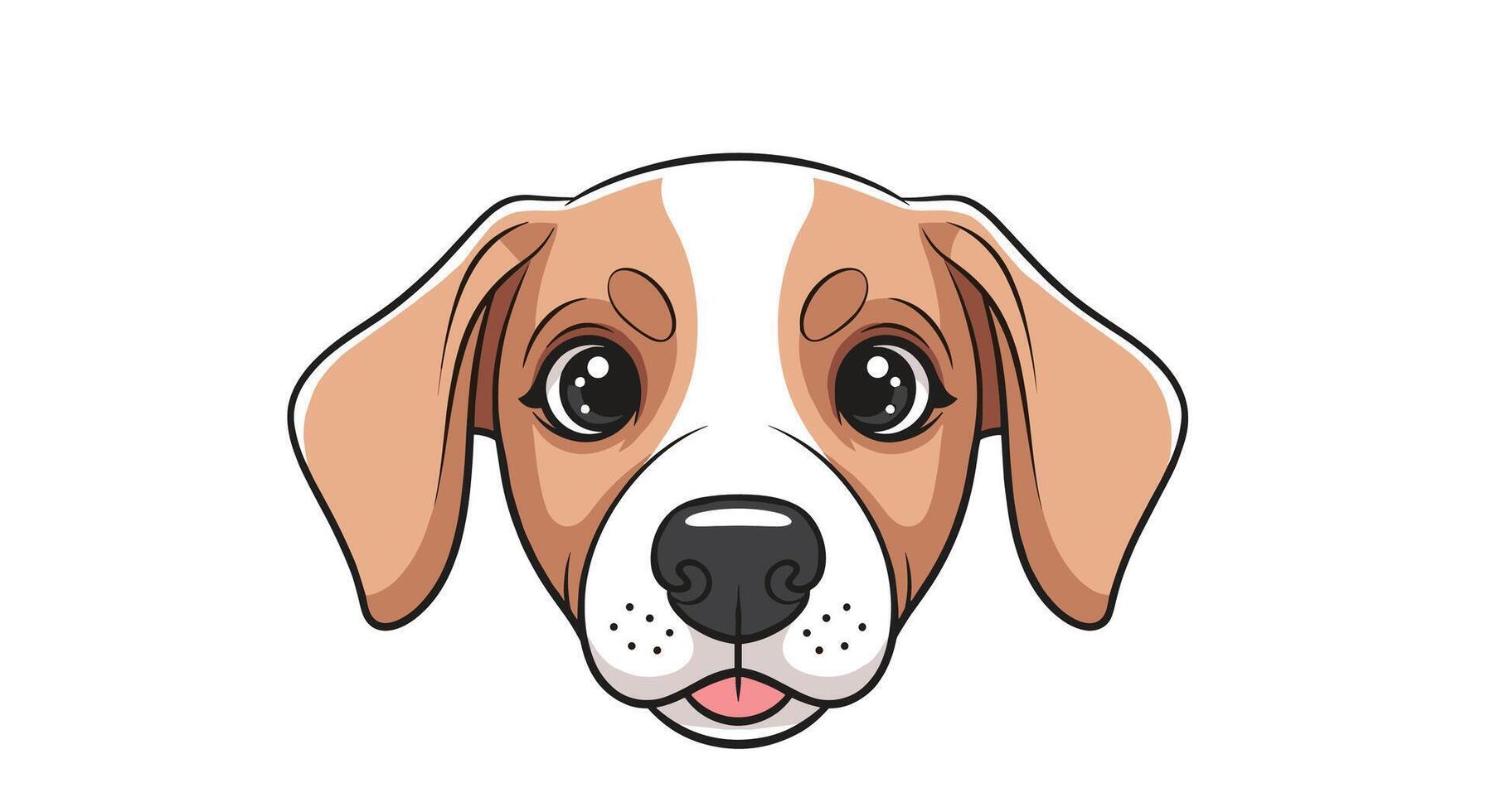 A cartoon dog head with a big nose vector