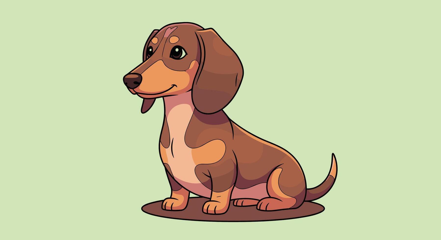 A cartoon dog sitting on a green background vector