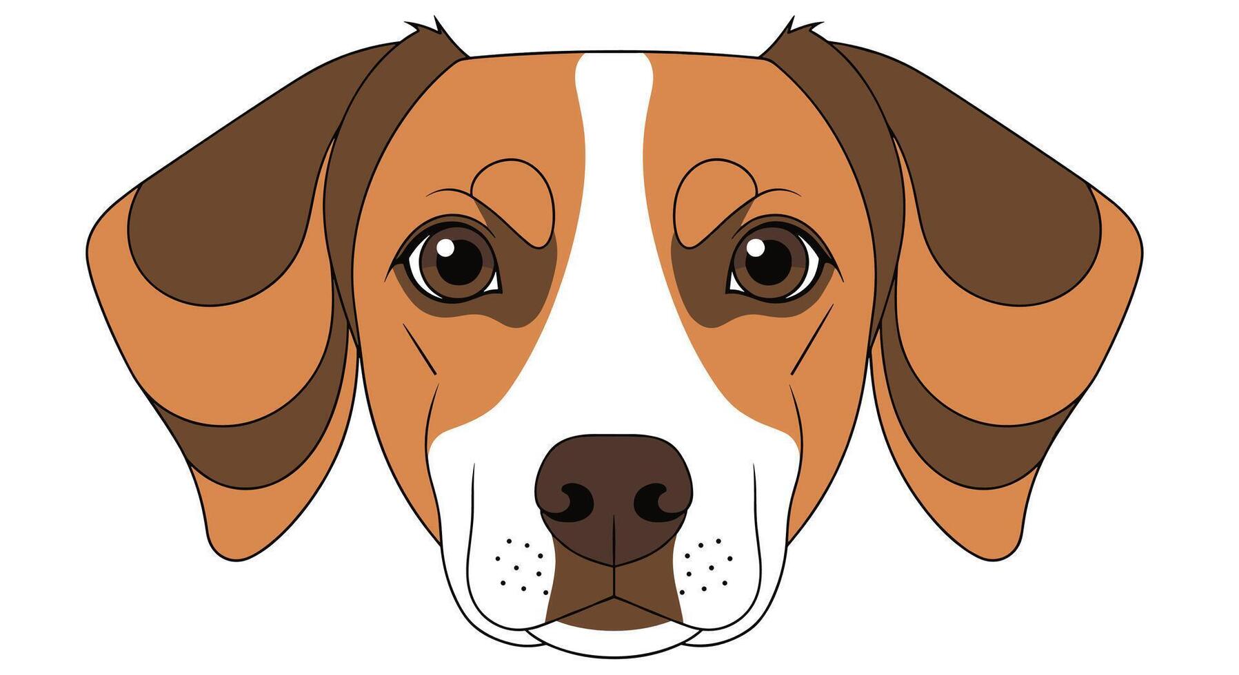 A cartoon dog's face with a white background vector
