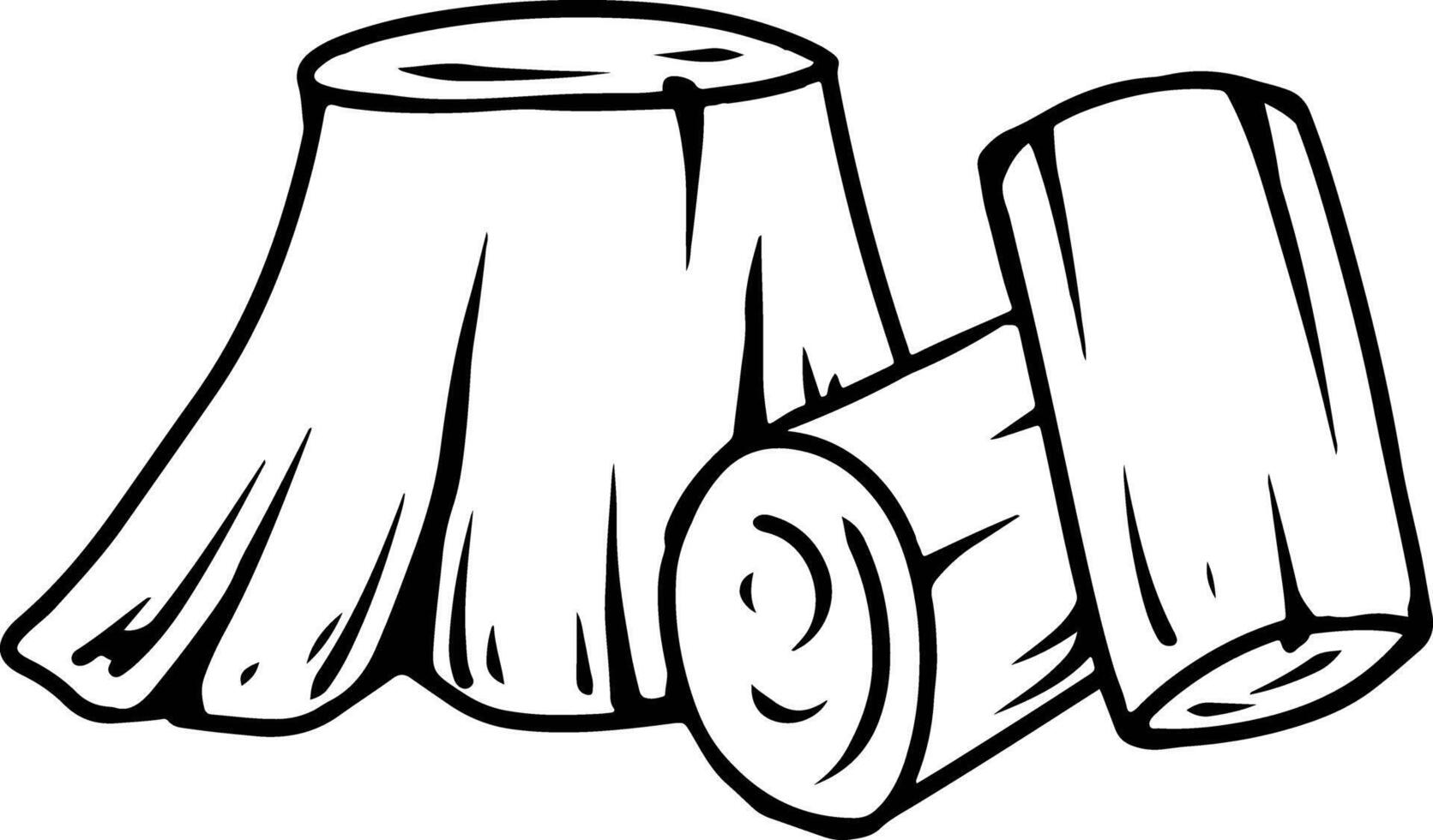Cartoon Tree Stump and Logs vector
