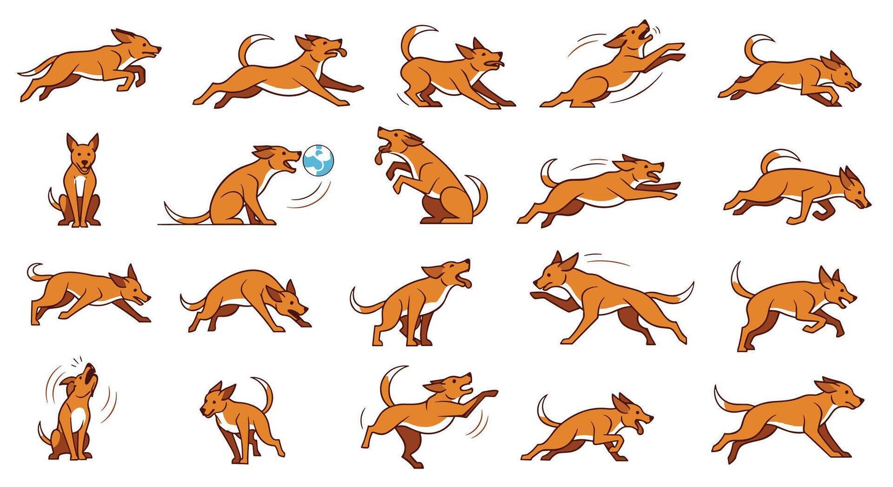 Dynamic Doggy Delights An Exploration Of Canine Energy and Animated Motion Illustrations vector