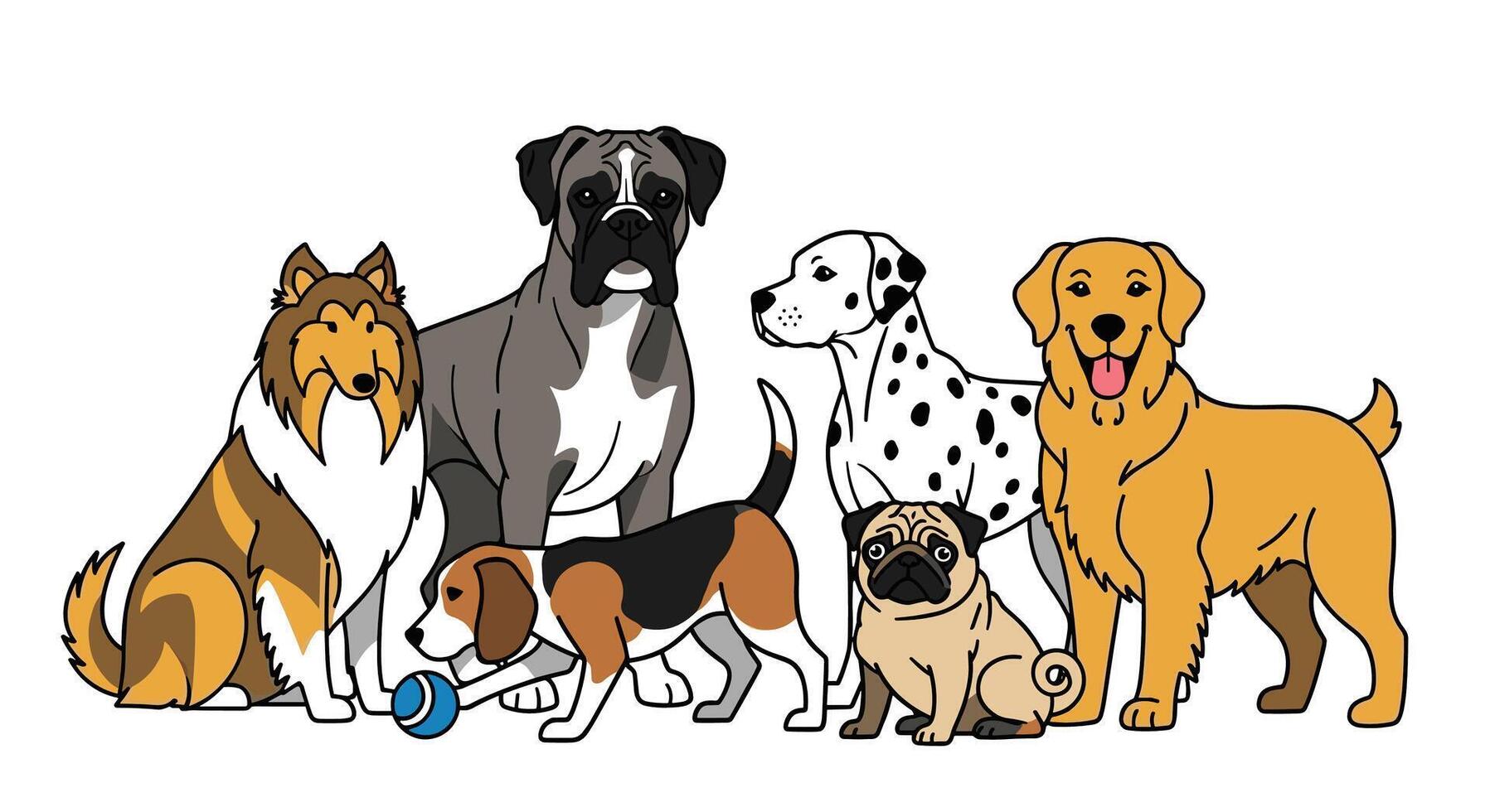 The Wonderful World of Dogs A Comprehensive Look at Different Breeds and Their Traits vector