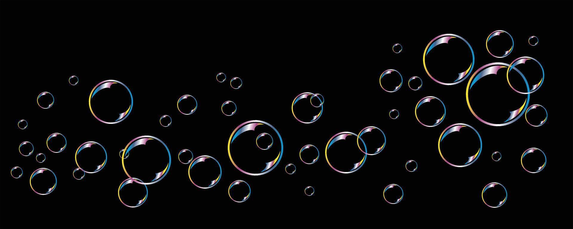 A background with flight of soap bubbles. vector