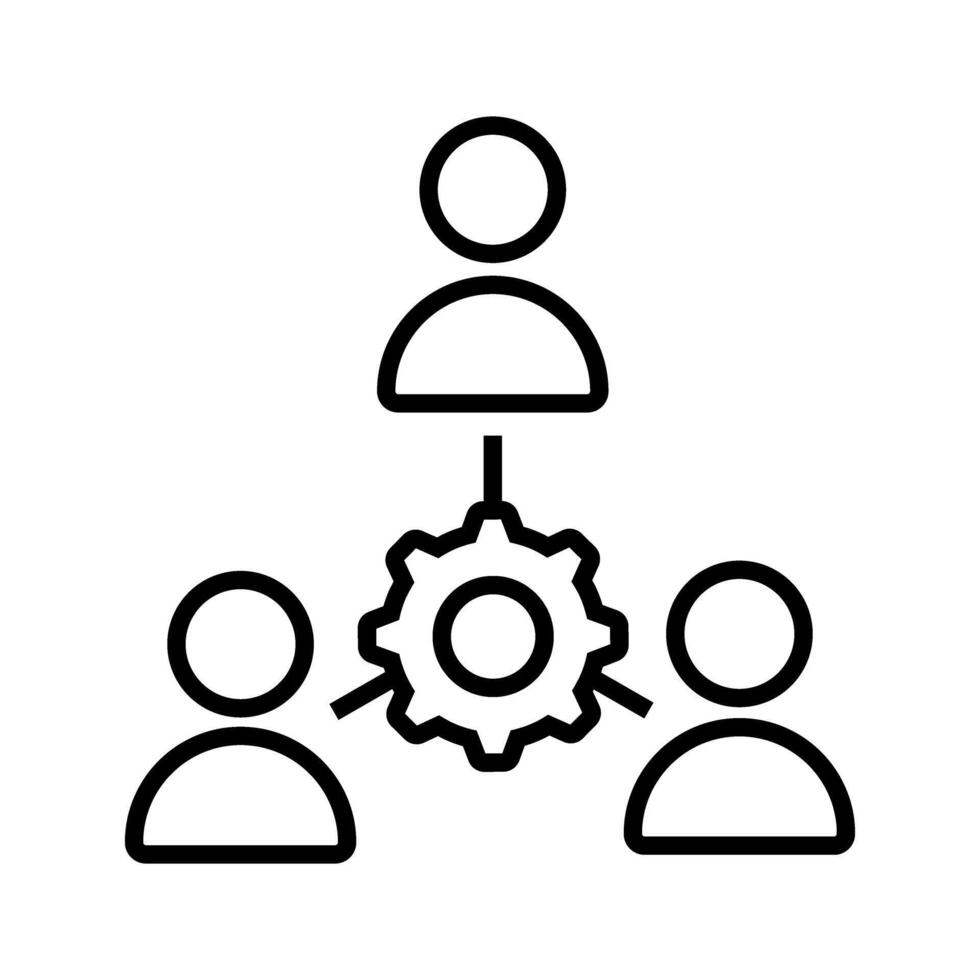 Teamwork Icon or sign. Outline Teamwork Sign. Isolated Contour Symbol Illustration vector