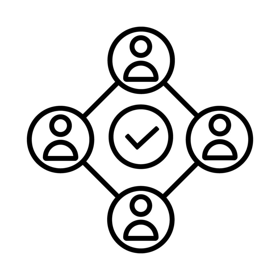 Social network icon . A thin line sign. Isolated contour symbol illustration vector