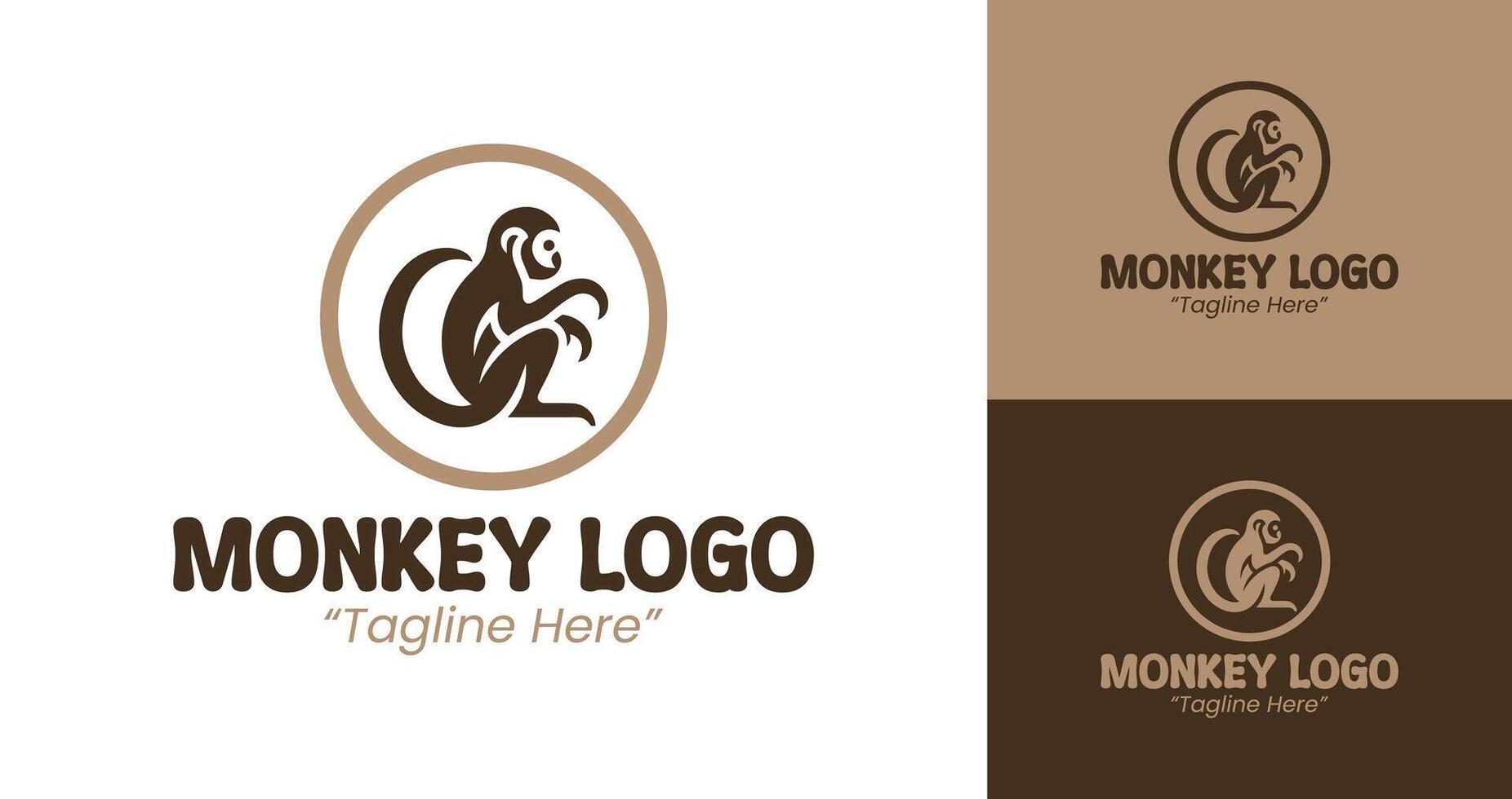 Custom and Professional Monkey Logo in Brown for Branding vector