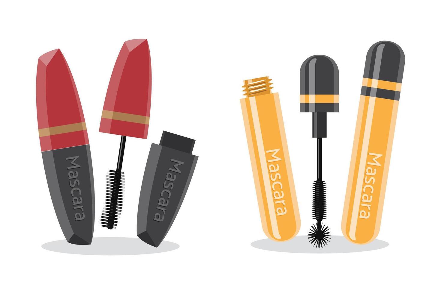 Mascara Tubes and Brushes Packaging vector