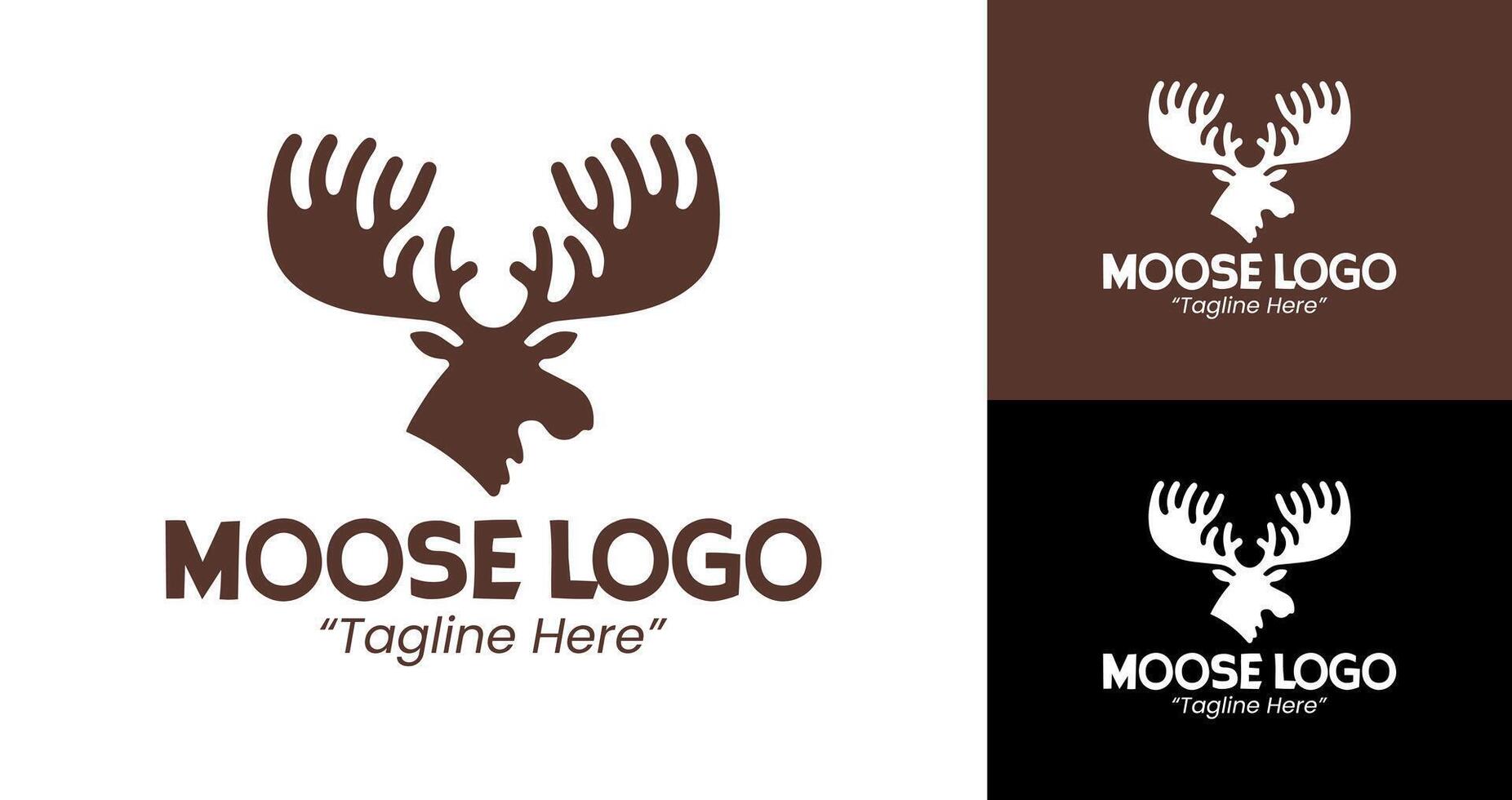 Playful and Clean Moose Logo Design with Brown and Black for Business Branding vector