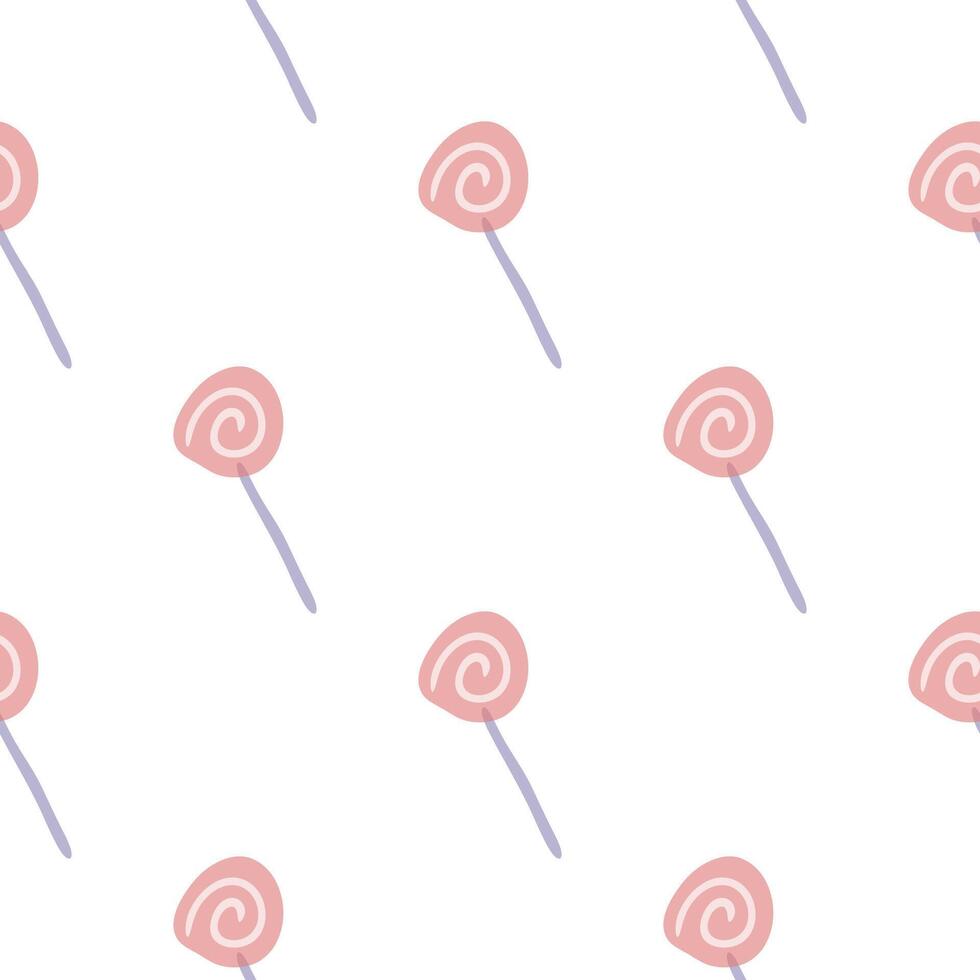 Seamless Pastel Pink Lollipop Pattern vector