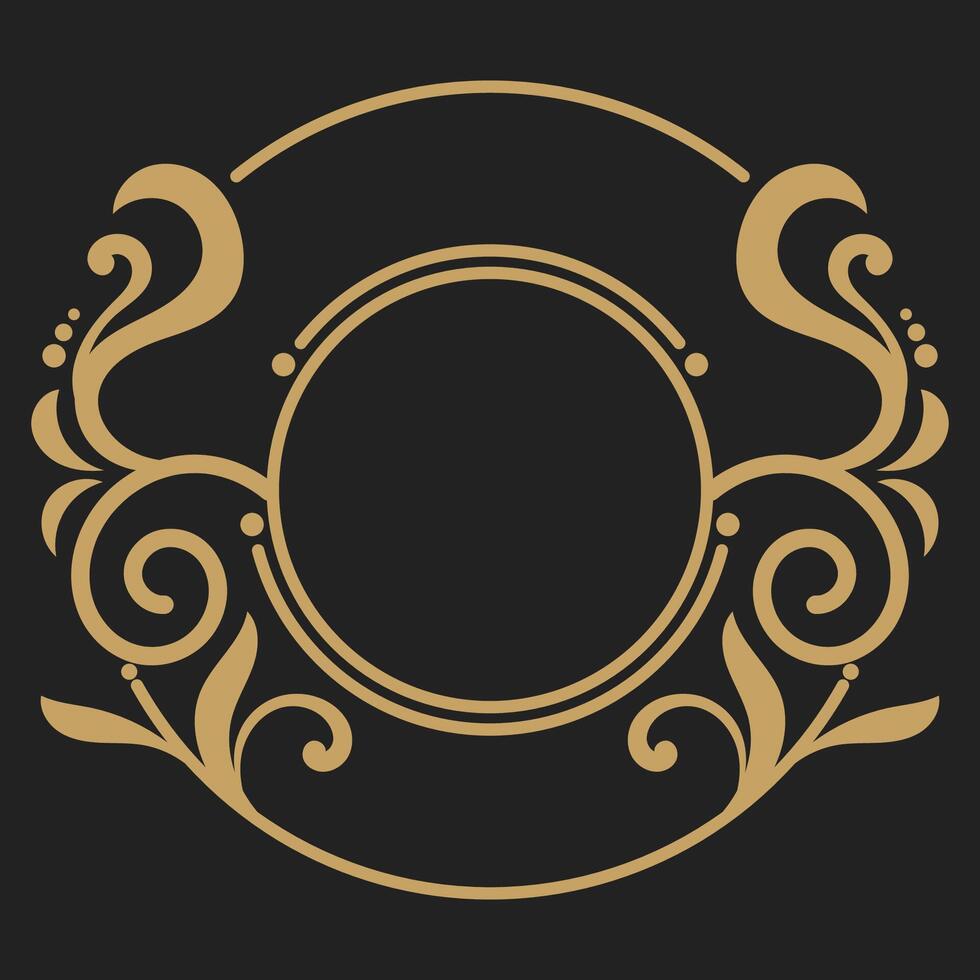 Vintage gold circle frame for vintage text graphic elements. Circle outline. vector