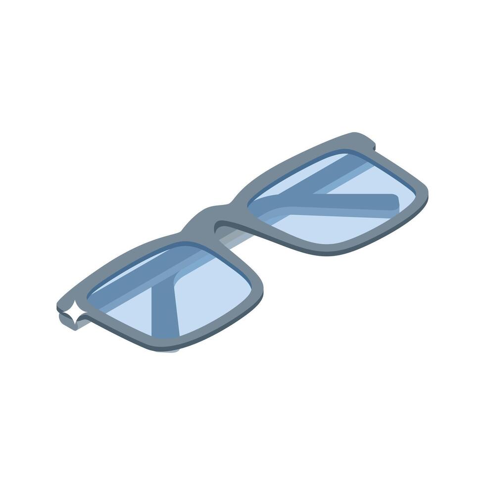 A visually engaging isometric icon of reading glasses folded vector