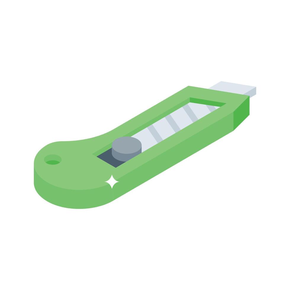 A modern isometric icon of office paper cutter blade vector