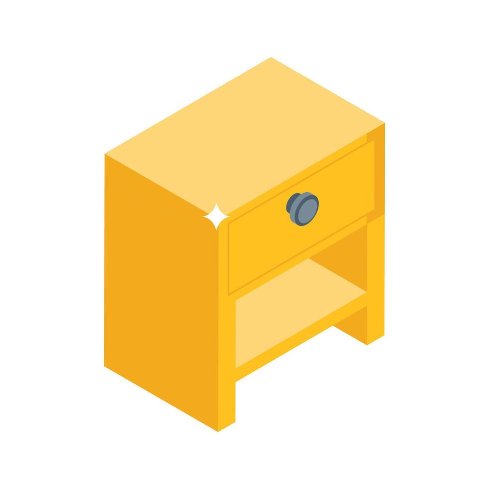 A modern isometric style icon of drawer vector