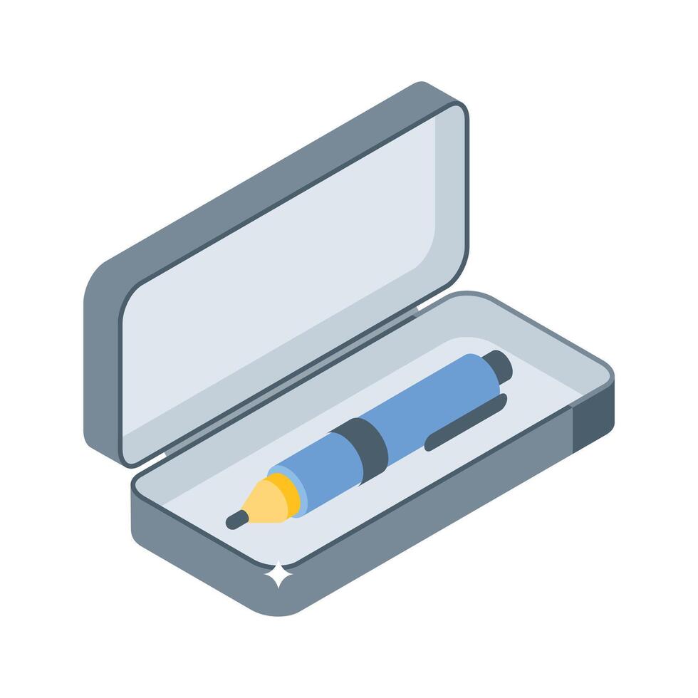 Check out this isometric icon of open ballpoint case vector