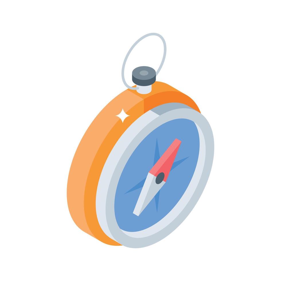 A modern isometric style icon showing orientation tool vector