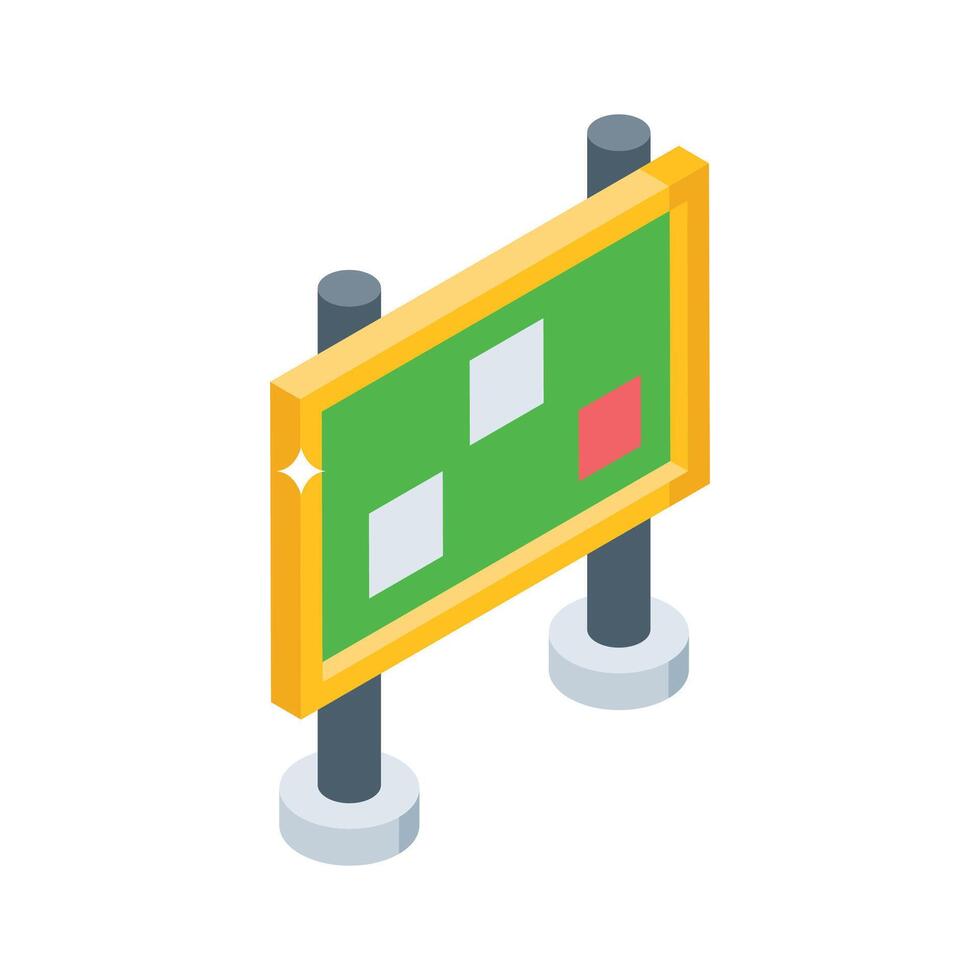 Visually engaging isometric icon of bulletin notice board vector