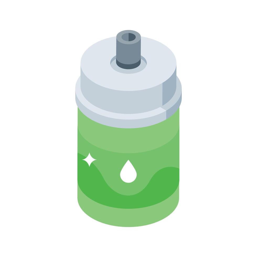 Trendy isometric style icon of sports water bottle for students vector