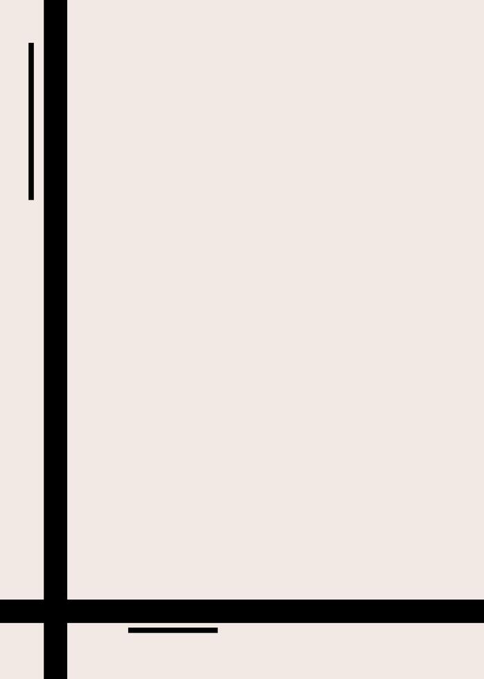 Minimalist abstract background featuring bold black lines forming an incomplete corner frame on a light, neutral backdrop. Ideal for modern presentations, architectural themes, or subtle branding vector