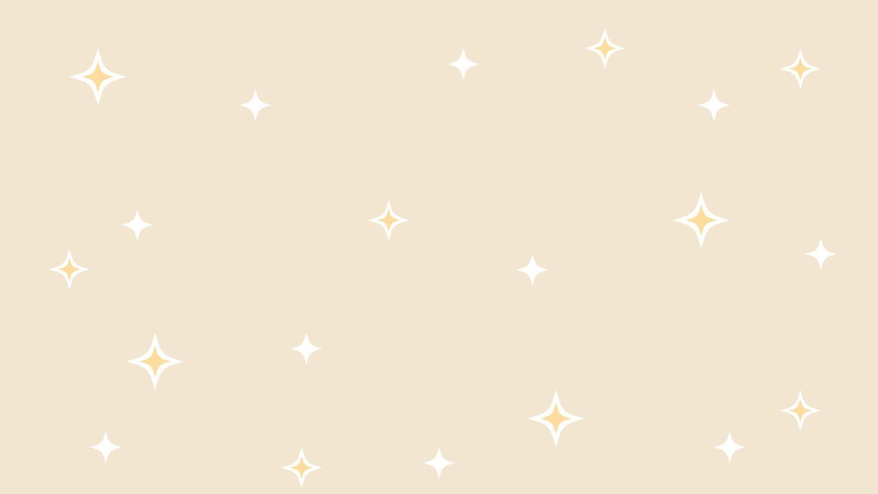 Delicate seamless pattern featuring scattered twinkling stars and sparkles on a soft, light beige background. Ideal for gentle, dreamy designs, baby products, or elegant stationery vector