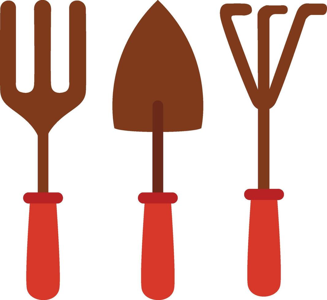 Collection of Basic Garden Hand Tools vector