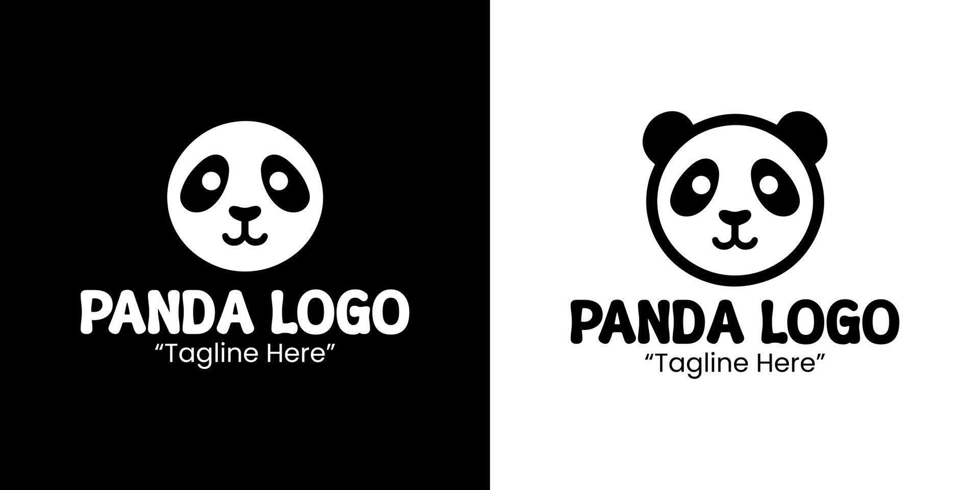 Simple and Playful Panda Head Logo Design for Branding vector
