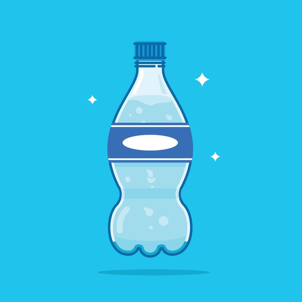 plastic water bottle, healthy blue drinking water packed in cute 330ml PET bottle, recyclable and easy to store liquid vector
