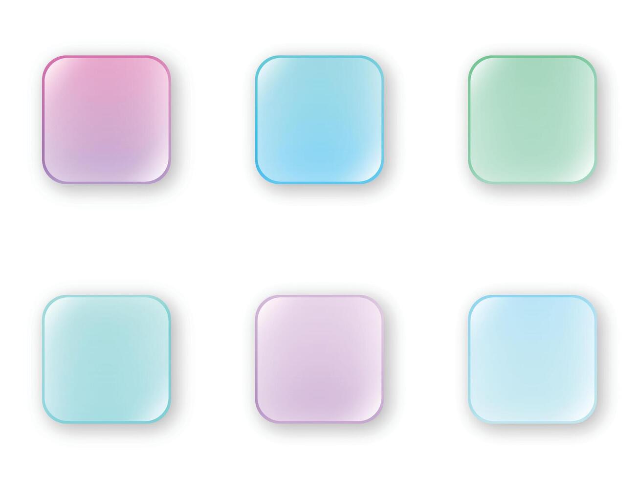 glassy frost collorful button set vector