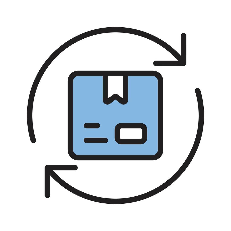 Catch as sight of this trendy filled line icon of return parcel policy vector
