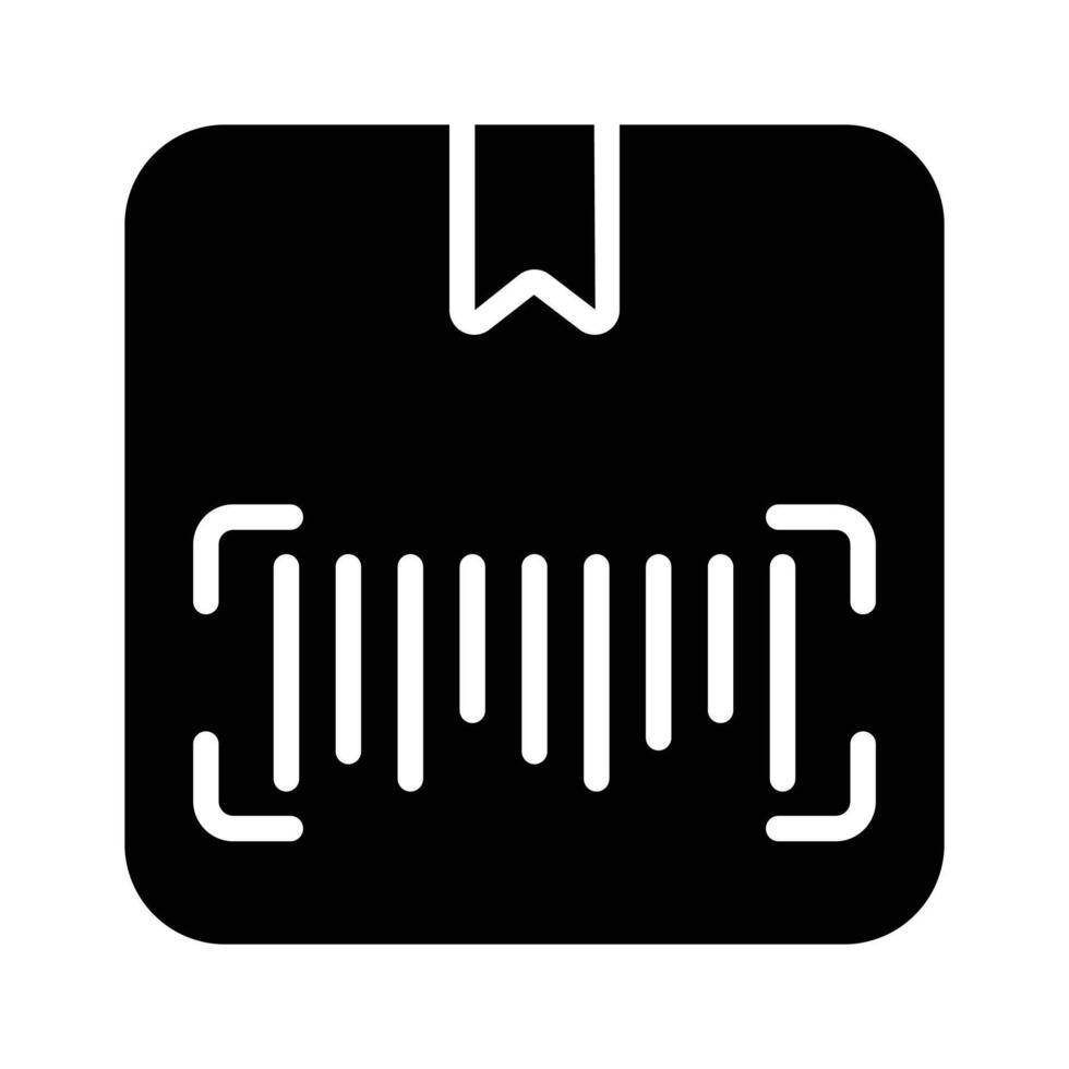 Download our premium glyph style icon of product code vector