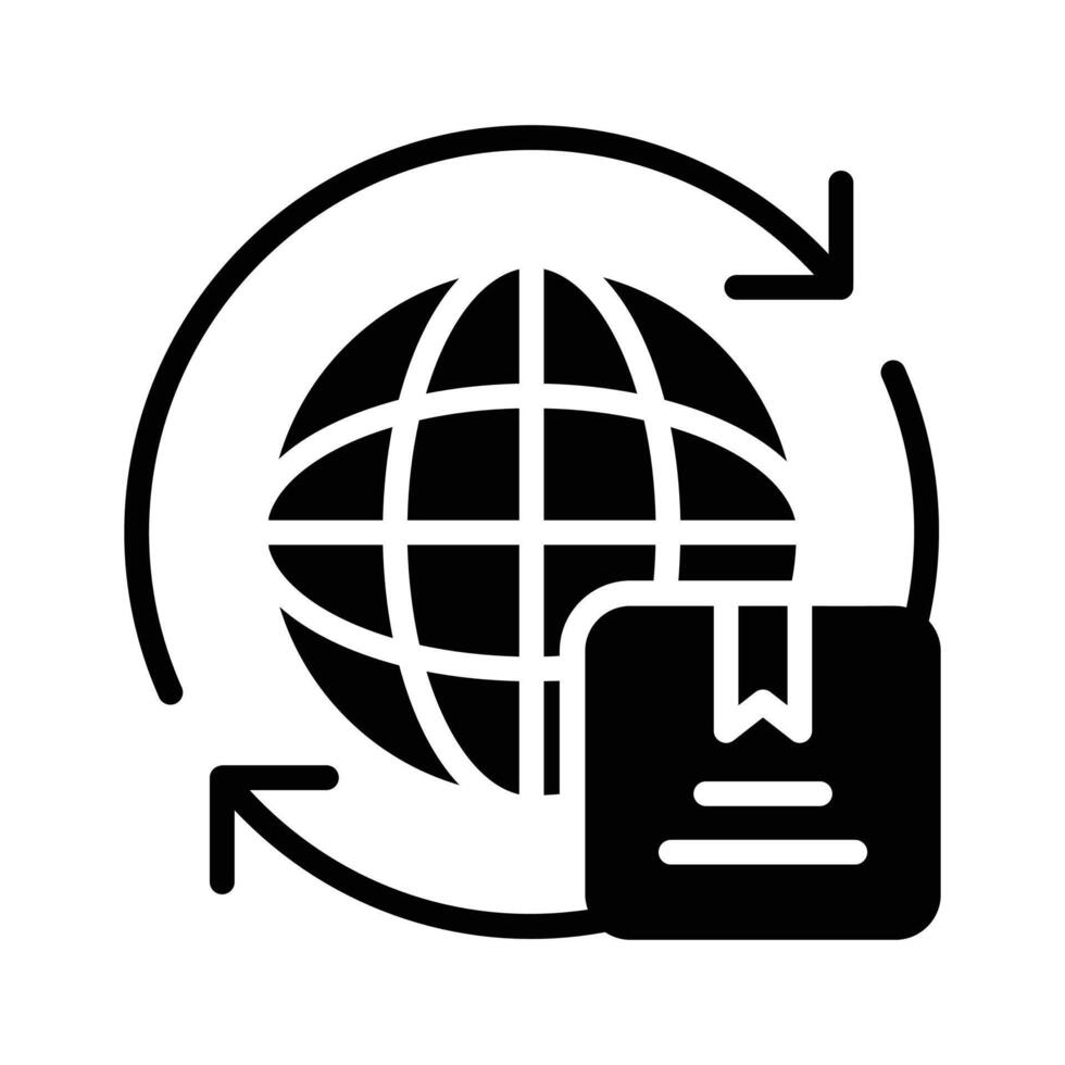 Check out our premium glyph icon of worldwide shipping vector