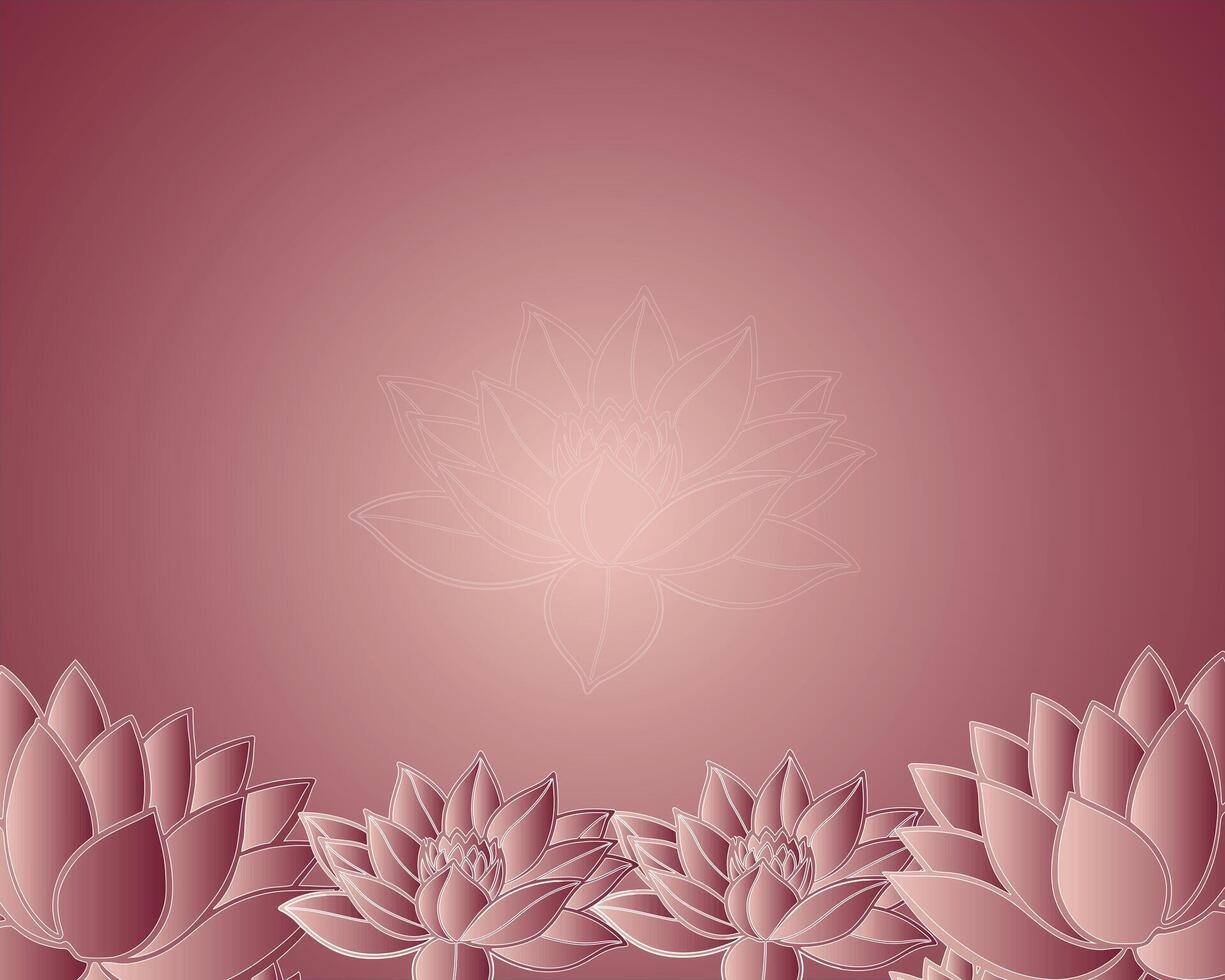 Elegant Lotus Flower Composition with Gradient Background and pink flower background vector