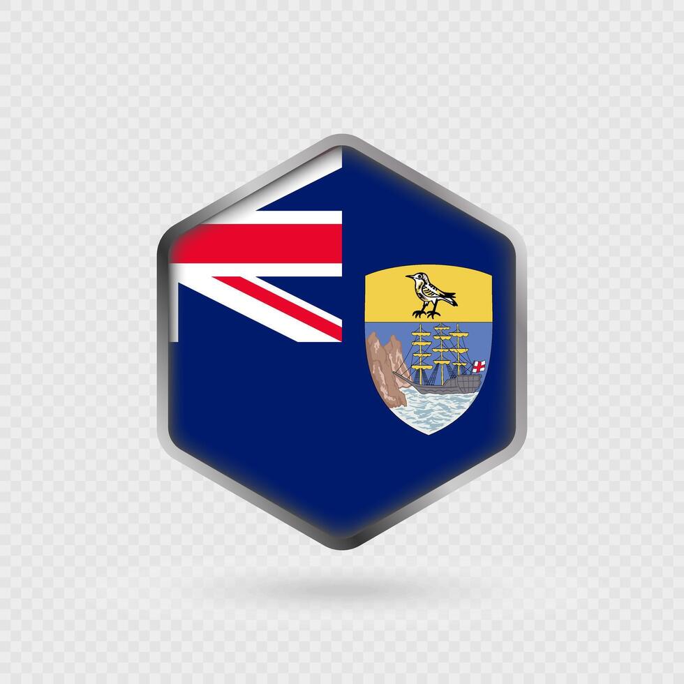 Saint Helena Flag Icon in Hexagon Shape. vector