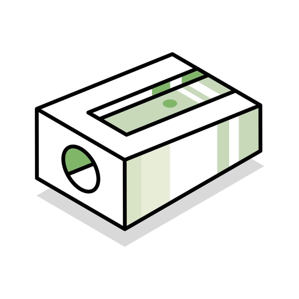 Get this isometric outline icon of pencil sharpener vector