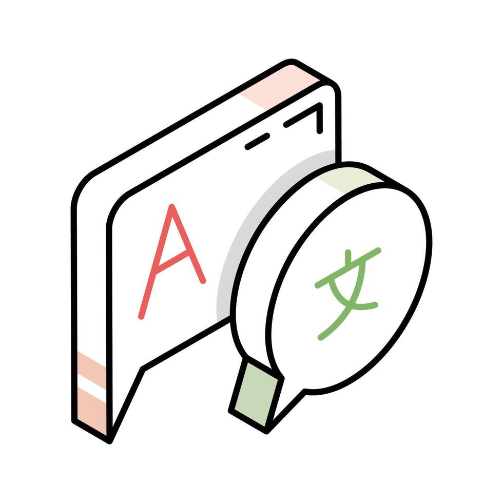 A captivating isometric outline icon of language exchange vector