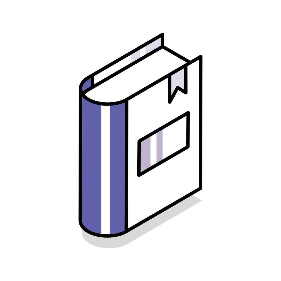 Trendy isometric outline icon showcasing a reading book vector