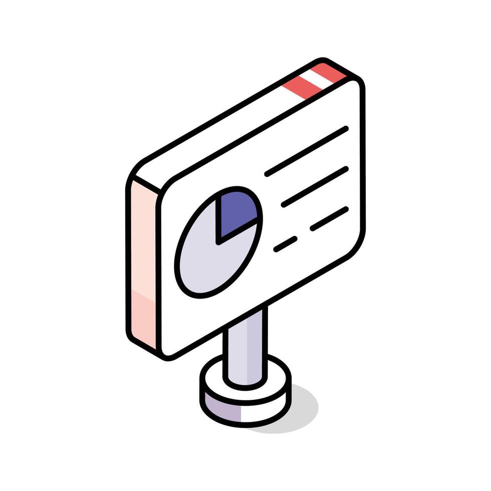 Check out this isometric icon showing lecture board vector