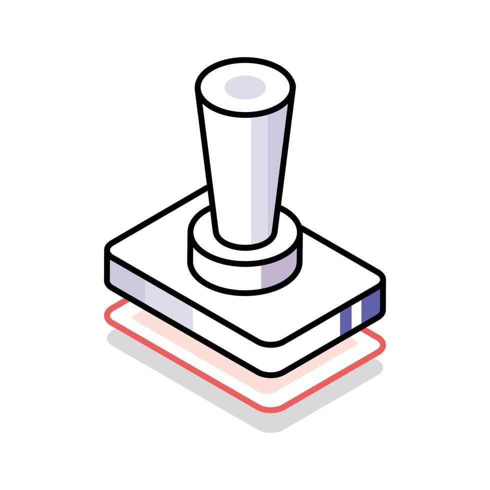 Get this isometric icon of stamp impression tool vector