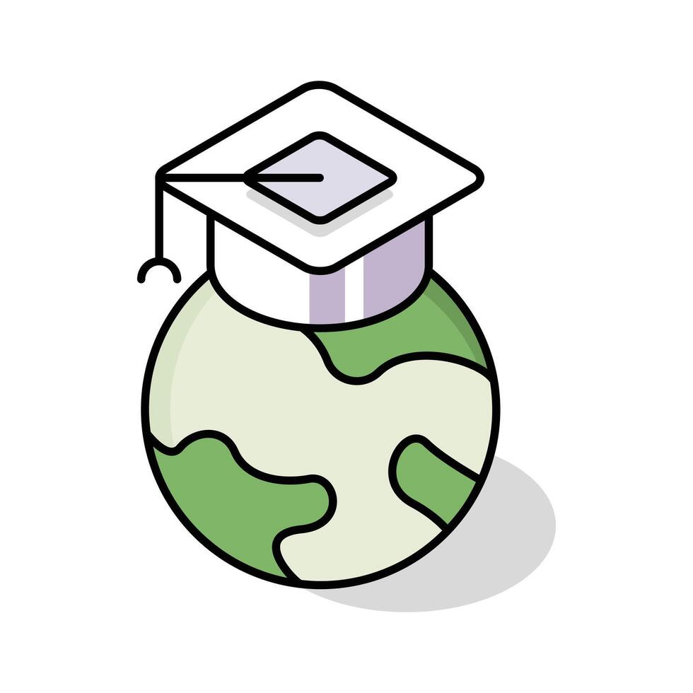 Grab this isometric icon showing global education concept vector