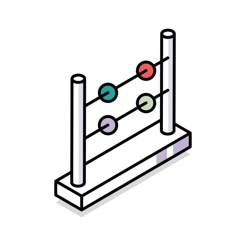 Check out this isometric outline icon of abacus vector