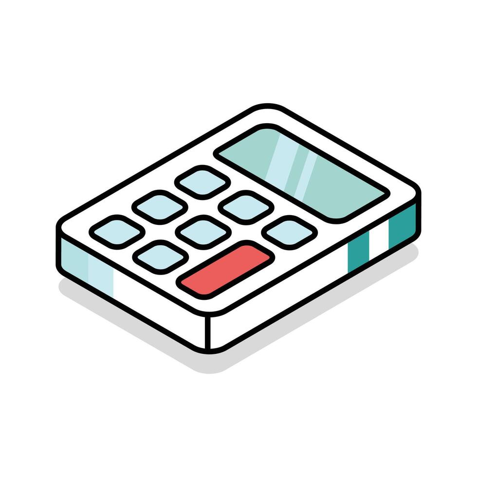 Well designed isometric icon showing digital calculator device vector