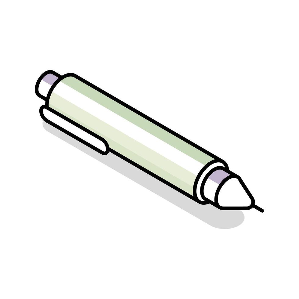 An editable isometric icon of blue ballpoint pen vector