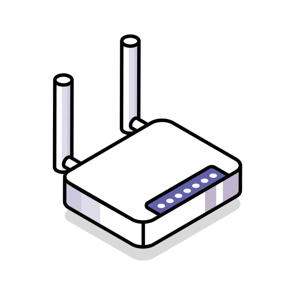 A modern isometric style icon of wifi router vector