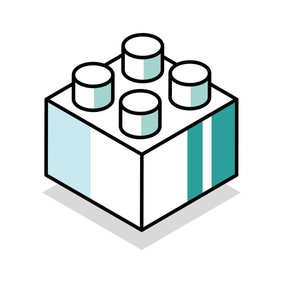 Get this isometric outline icon of study building block vector