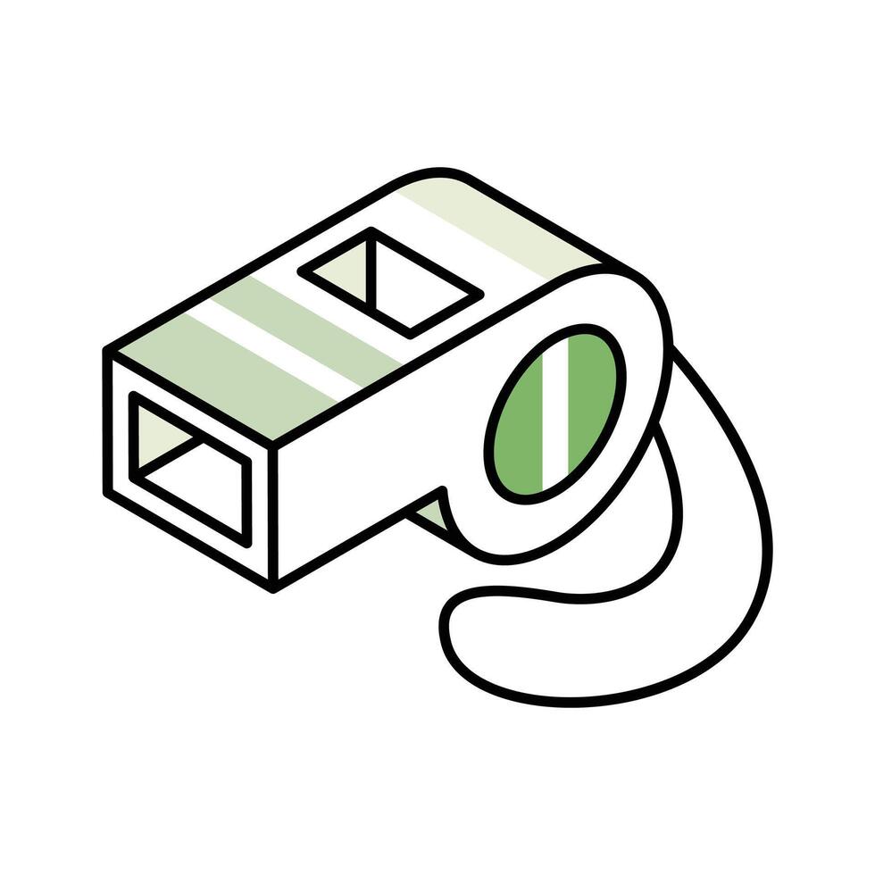 A well designed isometric icon showing referee whistle vector