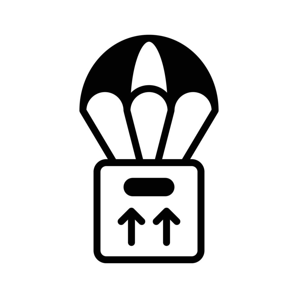 Easy to edit glyph style icon of air delivery concept. vector