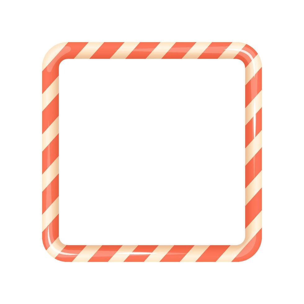 Simple red striped candy cane frame for Christmas templates vector